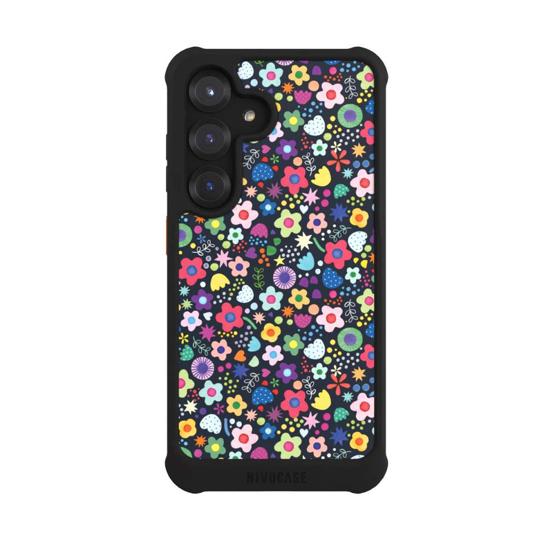 Galaxy S25 NIVOmax Psychedelic Flowers Multi Black