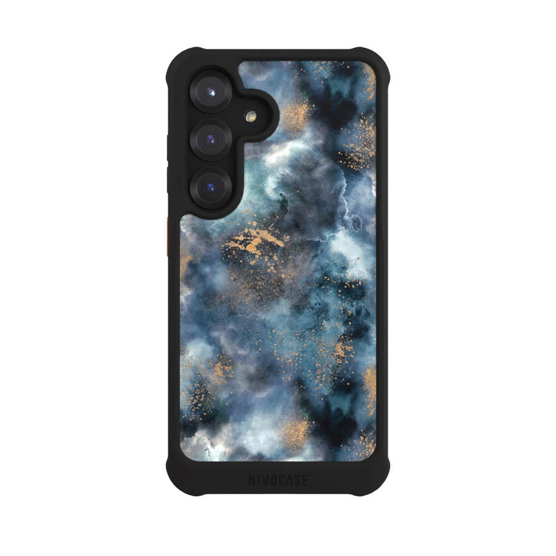 Galaxy S25 NIVOmax Smoky Marble Watercolor Navy