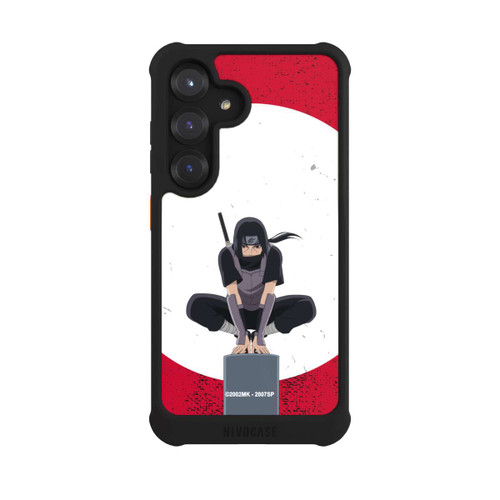 Samsung Galaxy S25 NIVOmax Itachi Uchiha Symbol Roter Hintergrund