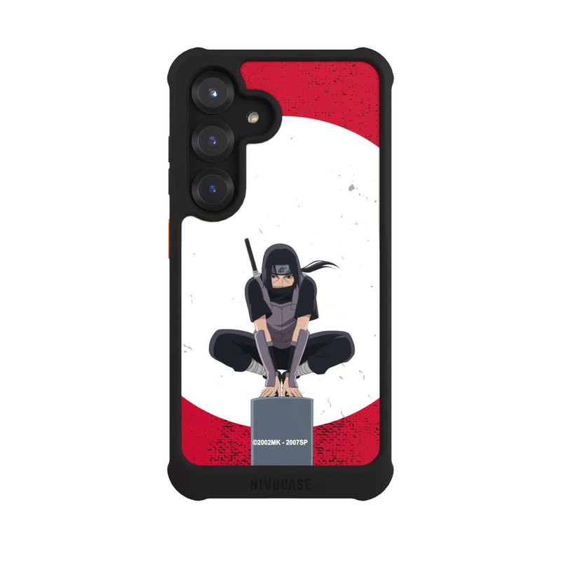 Galaxy S25 NIVOmax Itachi Uchiha Symbol Roter Hintergrund