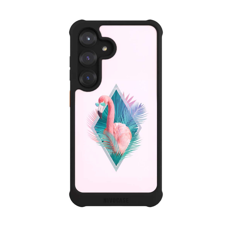 Galaxy S25 NIVOmax Tropische Pflanzen Flamingo