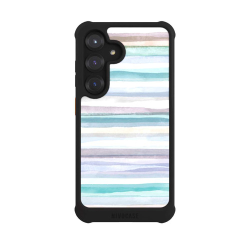 Samsung Galaxy S25 NIVOmax Pastellfarbene Streifen Blau