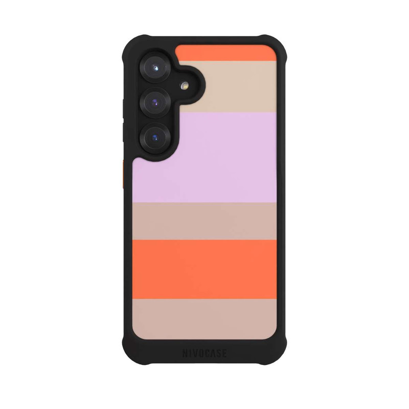Galaxy S25 NIVOmax Moca Lila Orange Stripes