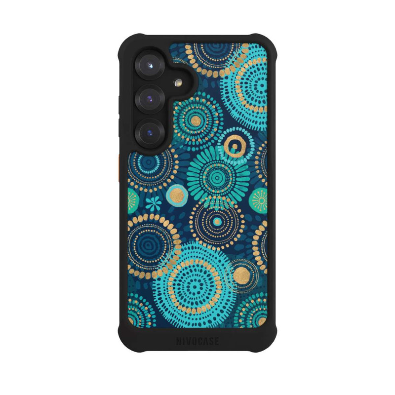 Galaxy S25 NIVOmax Blockprint India Teal Gold