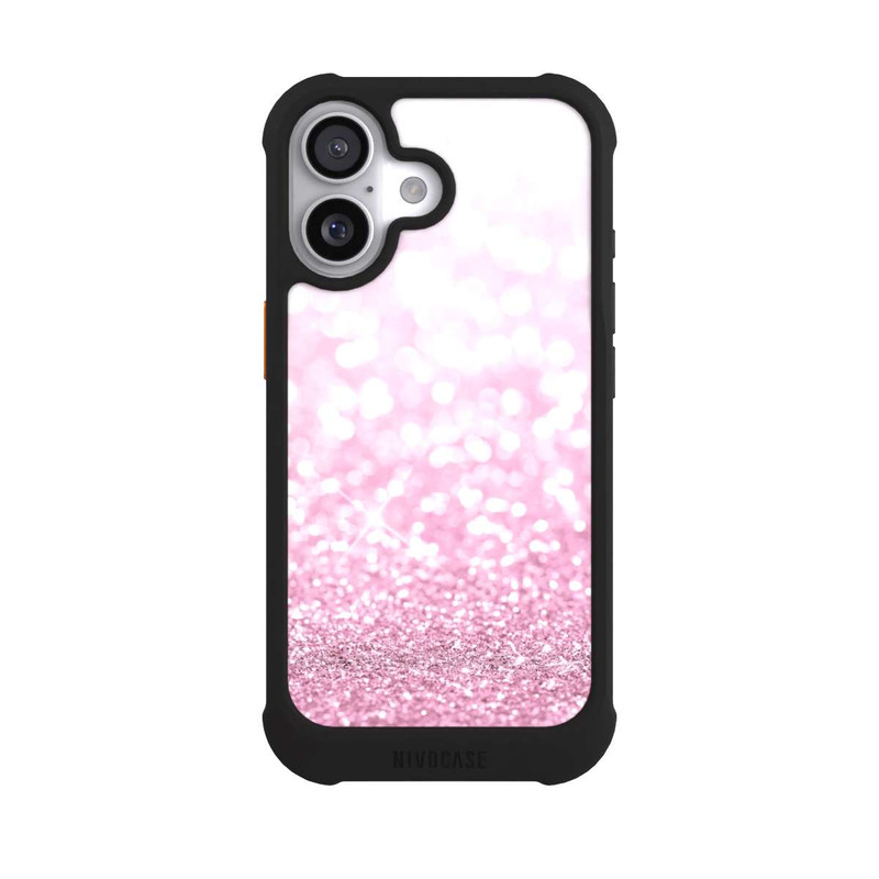 iPhone 17 NIVOmax Pluie de paillettes roses look