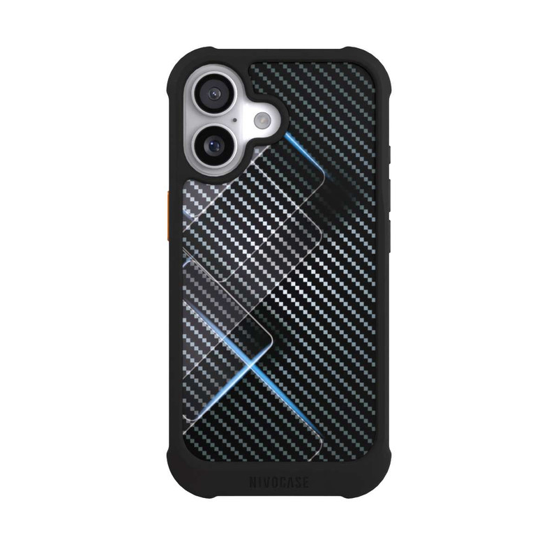iPhone 17 NIVOmax Blue Carbon Lines