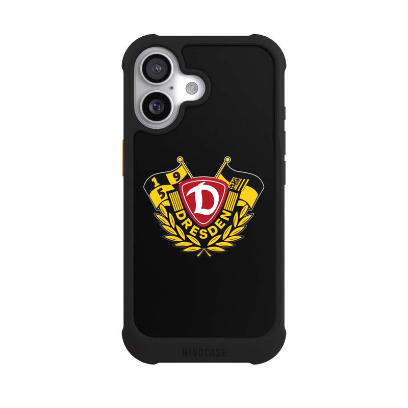 iPhone 17 NIVOmax Dynamo Wappen mit Fahnen