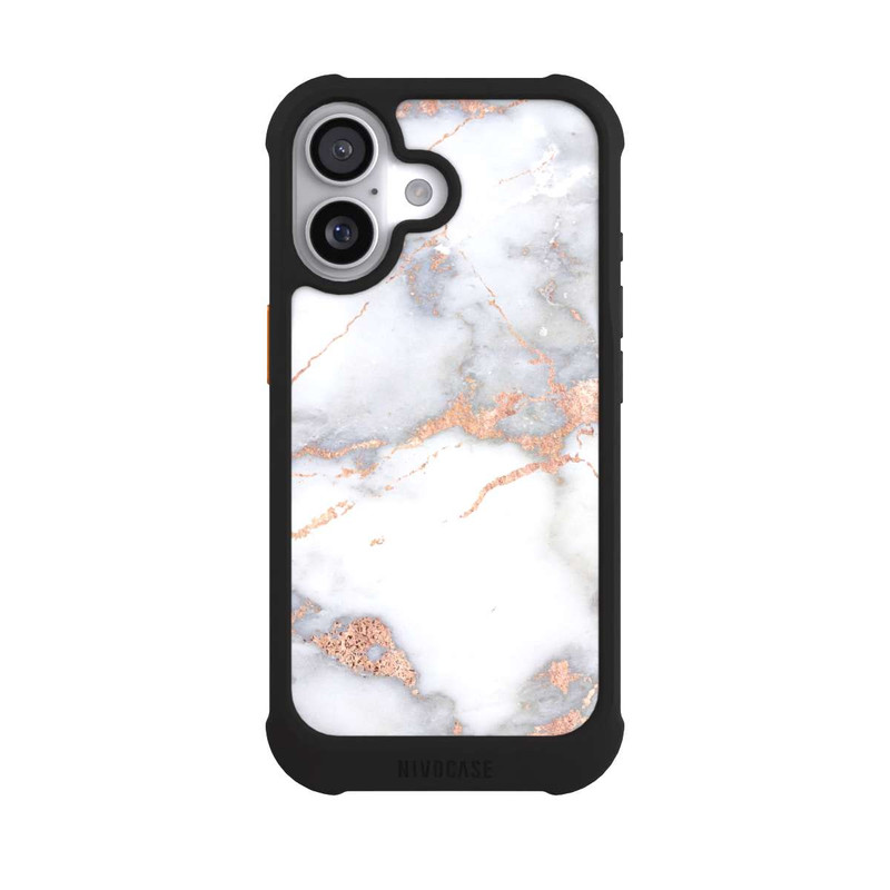 iPhone 17 NIVOmax White and Golden Marble Look