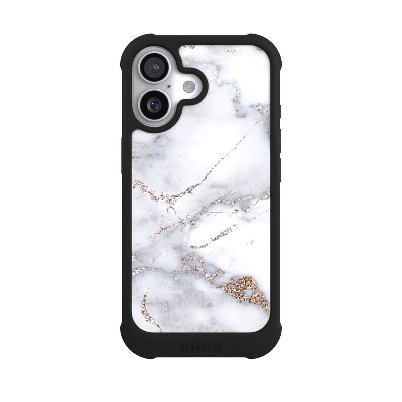 iPhone 17 NIVOmax Silver Glitter Marble Look