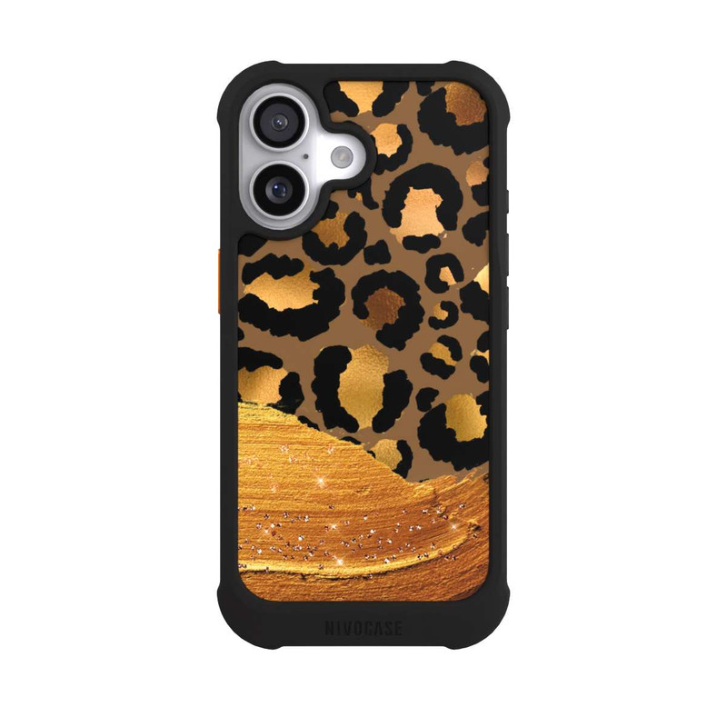 iPhone 17 NIVOmax Dark Golden Leopard Glitterlook
