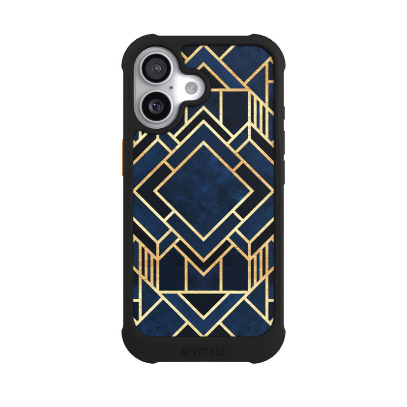 iPhone 17 NIVOmax Kunst Deko Blau Golddruck