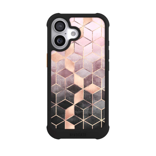 Apple iPhone 17 NIVOmax Pink Grey Gradient Cubes Print