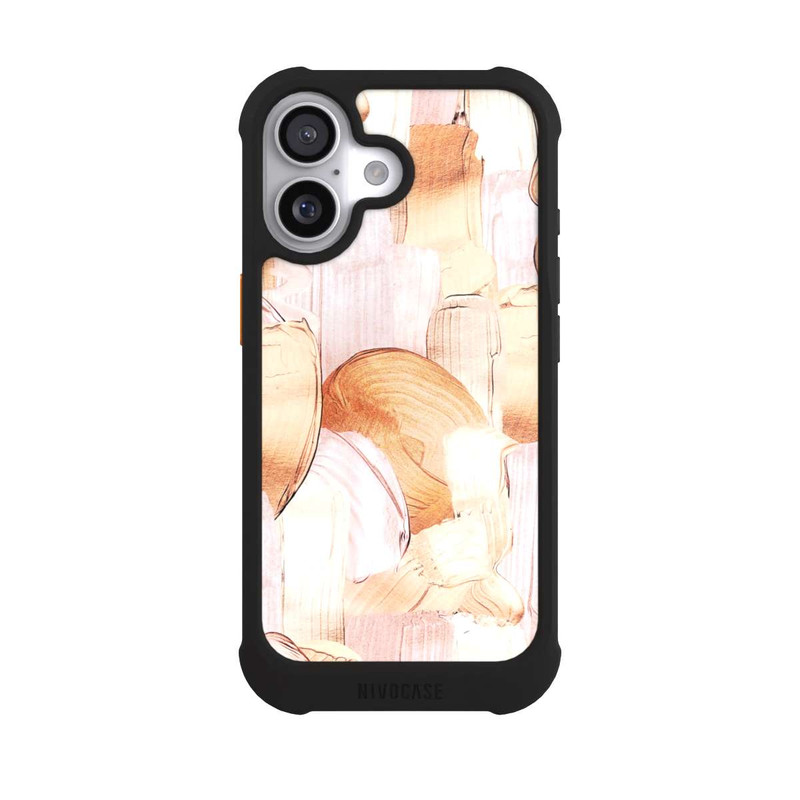 iPhone 17 NIVOmax Weiß/Gold Pinsel Muster