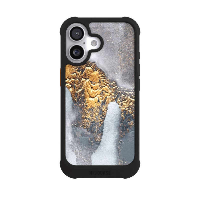 iPhone 17 NIVOmax Beton-Gold-Glitzerlook