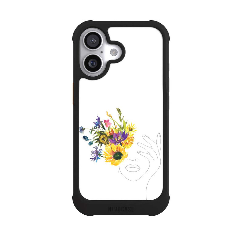 iPhone 17 NIVOmax Line Art Frau Sonnenblumen