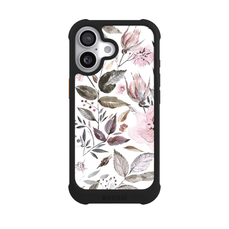 iPhone 17 NIVOmax Aquarelle Fleurs Roses Brunes