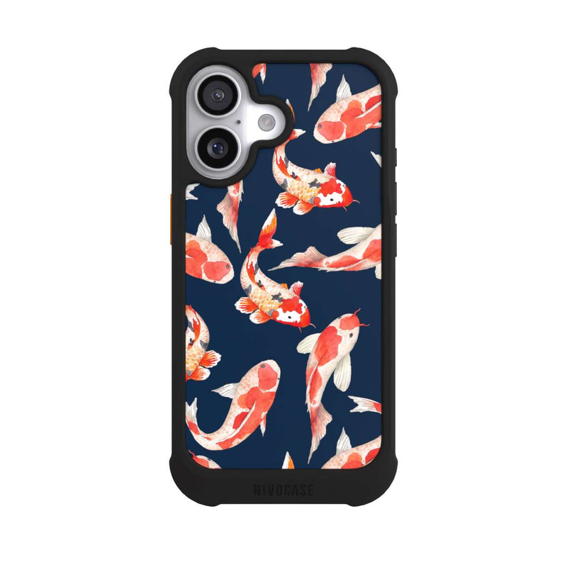 iPhone 17 NIVOmax Poisson corail sur fond bleu