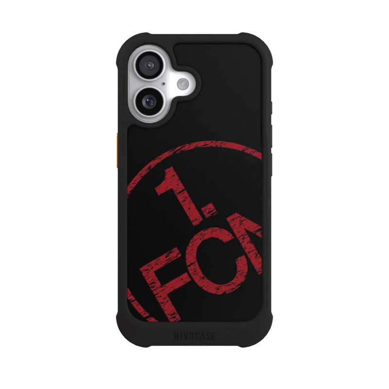 iPhone 17 NIVOmax FCN Logo Rot Texture in Hintergrund Schwarz