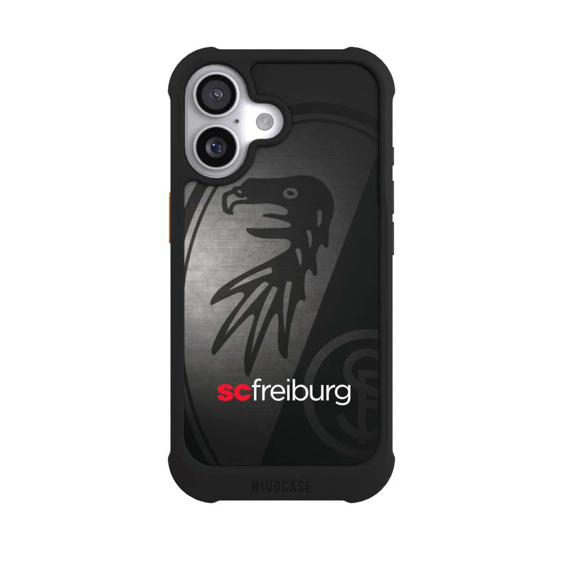 iPhone 17 NIVOmax Dot Metall Hintergrund mit dem Schriftzug SC Freiburg