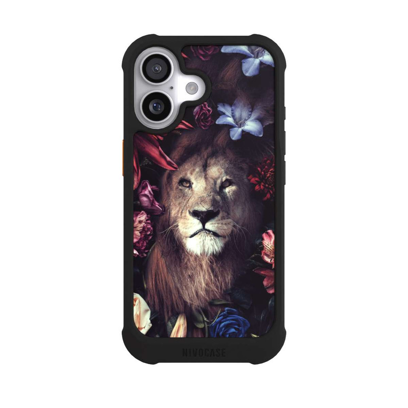 iPhone 17 NIVOmax Löwe Blumenrahmen