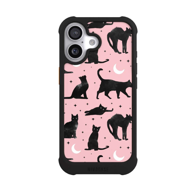 iPhone 17 NIVOmax Katzen und Mond auf Rosa