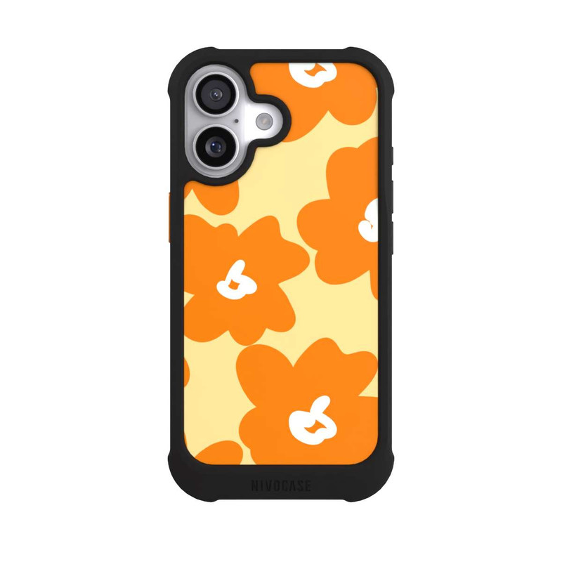 iPhone 17 NIVOmax Retro Blumenmuster Päivi Gelb Orange