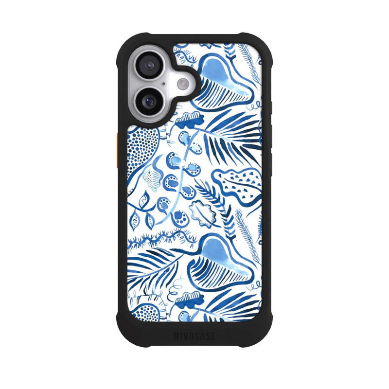 iPhone 17 NIVOmax Tropical Forest Leaves Blue