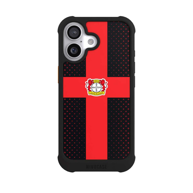 iPhone 17 NIVOmax Bayer 04 Leverkusen Rotes Kreuz auf Schwarz