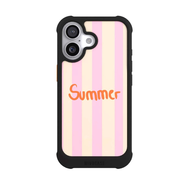 iPhone 17 NIVOmax Summer Pink And Orange Stripes