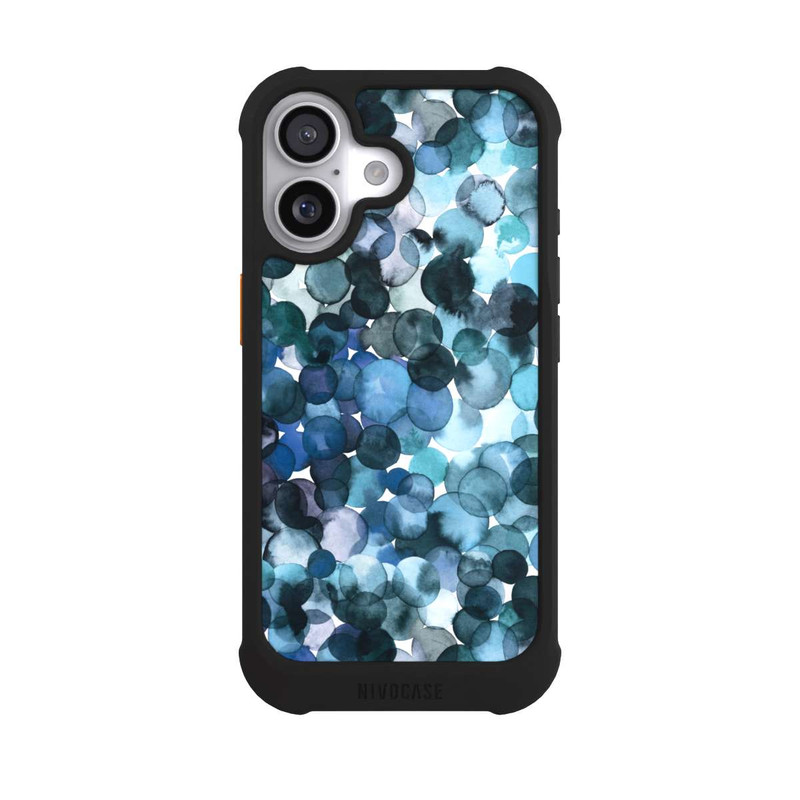iPhone 17 NIVOmax Watercolor Dots Blue Pattern