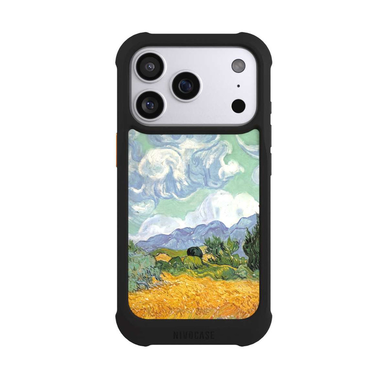 iPhone 17 Pro NIVOmax Weizenfeld mit Zypressen