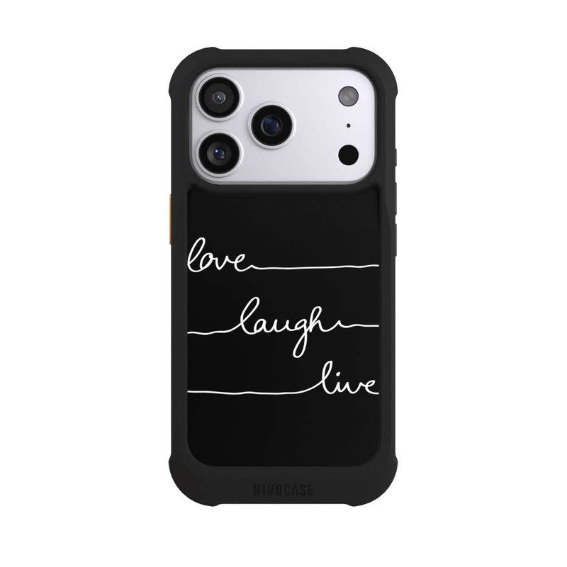 iPhone 17 Pro NIVOmax Love Laugh Live weiß/schwarz