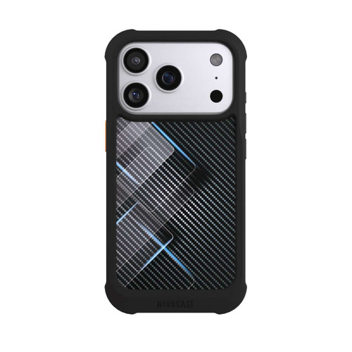 Apple iPhone 17 Pro NIVOmax Blaue Linien auf Karbon