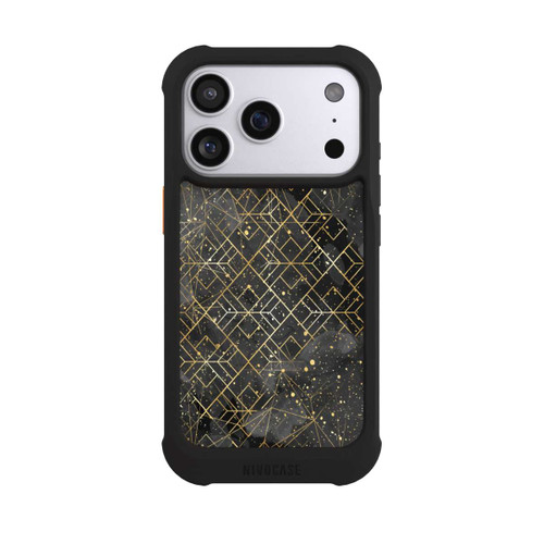 Apple iPhone 17 Pro NIVOmax Marbre Noir Motif de Maille