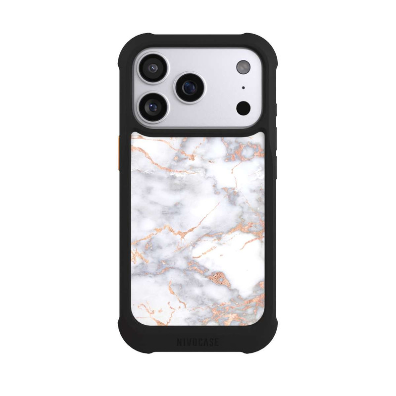 iPhone 17 Pro NIVOmax Weißer und goldener Marmorlook