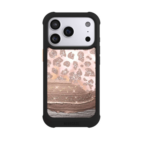 Apple iPhone 17 Pro NIVOmax Silberner Leoparden Glitzerlook