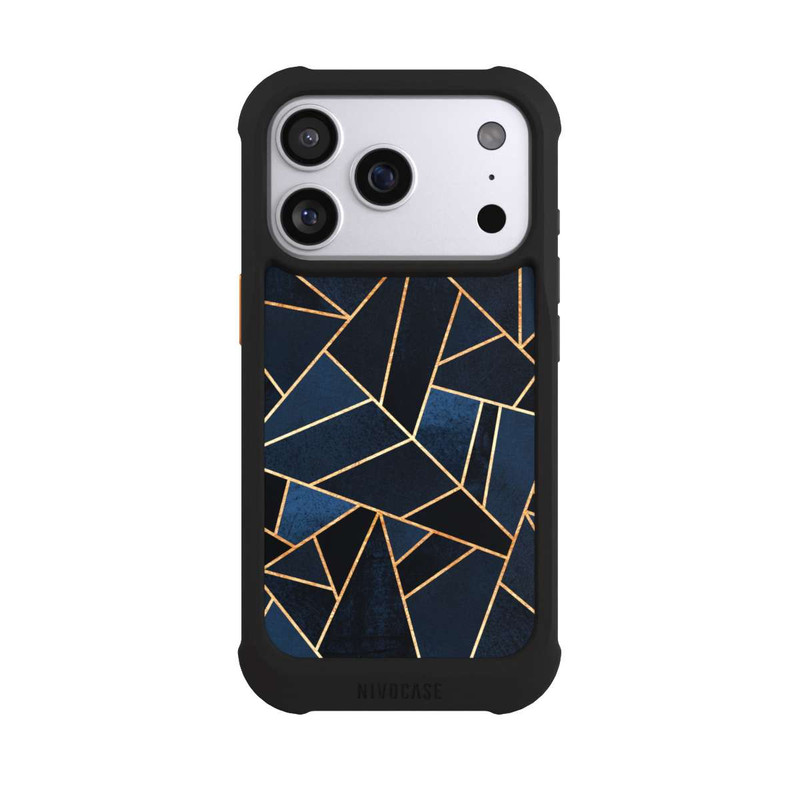 iPhone 17 Pro NIVOmax Navy Stone Gold Print