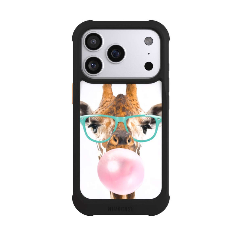 iPhone 17 Pro NIVOmax Giraffe mit Kaugummi