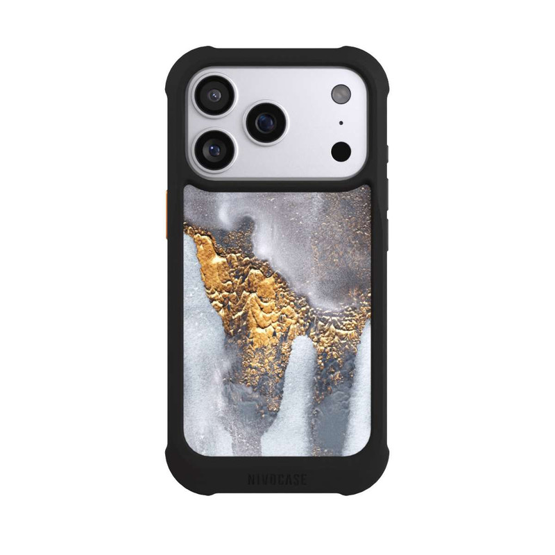 iPhone 17 Pro NIVOmax Concrete Gold Glitter Look
