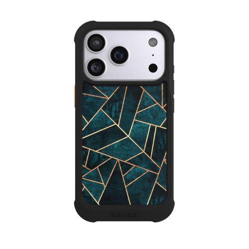 Apple iPhone 17 Pro NIVOmax Tief Blaugrün Stein Gold Druck
