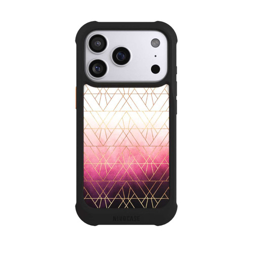Apple iPhone 17 Pro NIVOmax Pink Ombre Dreiecke Golddruck