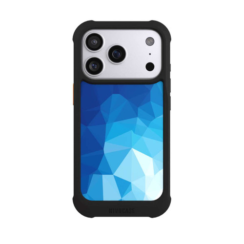 Apple iPhone 17 Pro NIVOmax Mosaïque Polygonale Bleue
