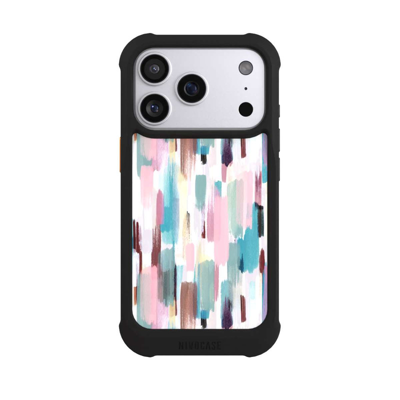 iPhone 17 Pro NIVOmax Coups de pinceau abstraits Nuances pastel