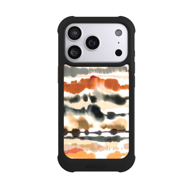 iPhone 17 Pro NIVOmax Soft Nautical Watercolor Lines Orange