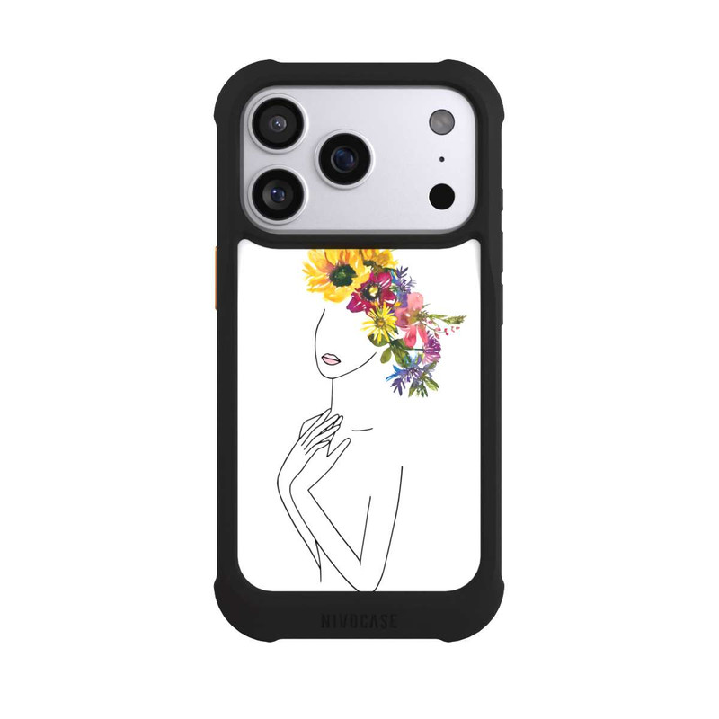 iPhone 17 Pro NIVOmax Line Art Woman flowercrown