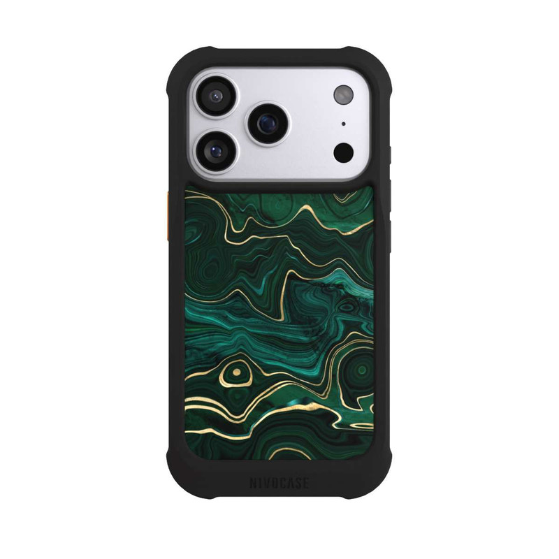 iPhone 17 Pro NIVOmax Malachite gold print
