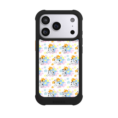Apple iPhone 17 Pro NIVOmax Idéfix sur fleurs colorées