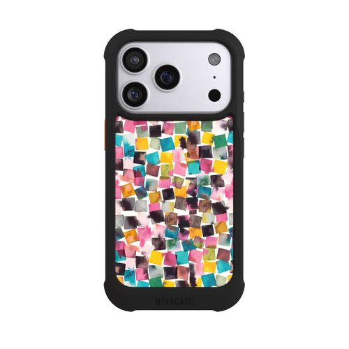 Apple iPhone 17 Pro NIVOmax Aquarell geometrische Plaids rosa
