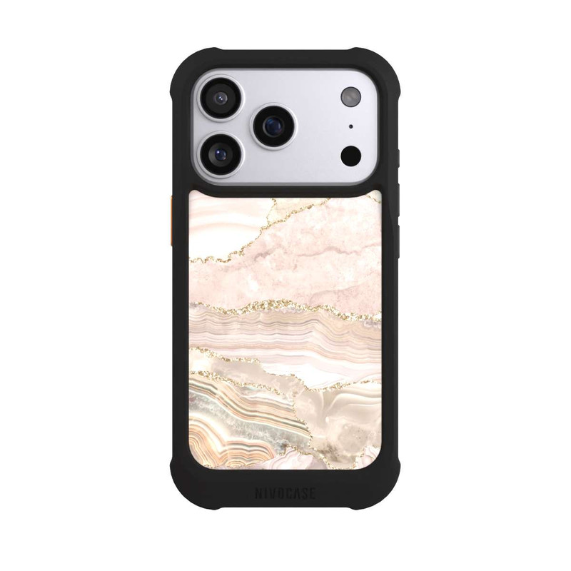 iPhone 17 Pro NIVOmax Marmor rosa-goldene Streifen
