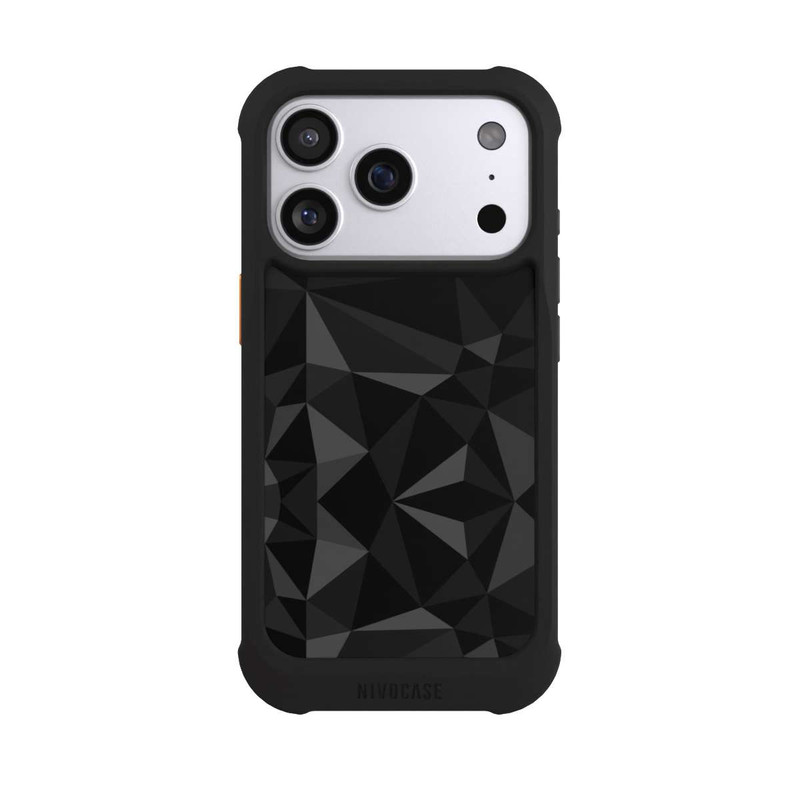 iPhone 17 Pro NIVOmax Polygonmuster schwarz